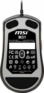MSI M31 myszka Uniwersalne Oburęczny USB Typu-A Optyczny 1200 DPI 5
