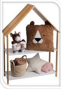 Home Styling Collection Regał do pokoju dziecka domek, bambus i MDF, 80 x 30 x 108 cm 2
