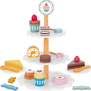 TOOKY TOY Patera Słodkości Drewniany Stojak Babeczki Ciasta 1