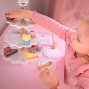 TOOKY TOY Patera Słodkości Drewniany Stojak Babeczki Ciasta 3