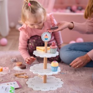 TOOKY TOY Patera Słodkości Drewniany Stojak Babeczki Ciasta 7