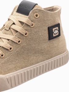 Buty trampki męskie canvas z wysoką cholewką  jasnobrązowe V3 OM-FOTH-0186 42 3