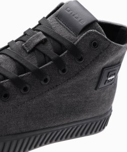 Męskie buty trampki canvas z wysoką cholewką  czarne V1 OM-FOTH-0186 40 2