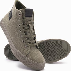 Buty męskie trampki canvas z wysoką cholewką  oliwkowe V2 OM-FOTH-0186 43 2
