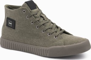 Buty męskie trampki canvas z wysoką cholewką  oliwkowe V2 OM-FOTH-0186 40 4
