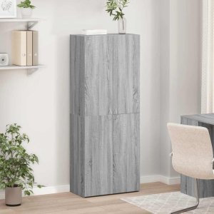 vidaXL Szafka na dokumenty Szara Sonoma 60x32x153 cm Drewno klejone 3