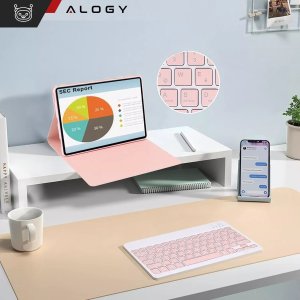Etui ochronne z klawiaturą Alogy Keyboard case klawiatura bezprzewodowa do Lenovo Tab M11 10.95" TB330FU / TB330XU / TB331FC różowe 8