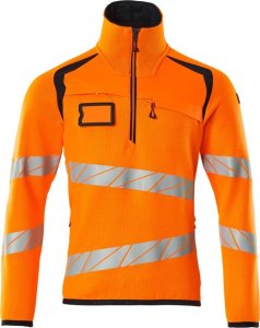 MASCOT Bluza z dzianiny z krótkim zamkiem błyskawicznym ACCELERATE SAFE (kolor pomarańcz hi-vis/ciemny granat, rozmiar 2XL) 1