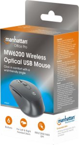 Manhattan 190343 myszka Uniwersalne Oburęczny RF Wireless Optyczny 1600 DPI 7