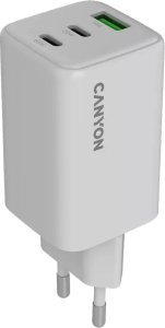 Canyon CU65ACC Aparat cyfrowy, Kontroler do gier, Słuchawki, Zestaw słuchawkowy, Telefon komórkowy, Laptop, Power bank, Smartfon Biały Prąd przemienny Szybkie ładowanie Wewnętrzna 1