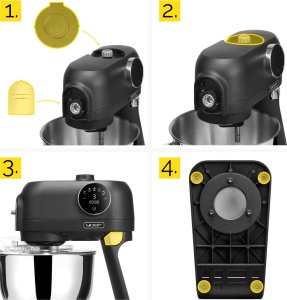 Robot planetarny Yoer Robot Kuchenny PLANETARNY Wielofunkcyjny 5,5L Mikser BLENDER 2200W + 43 el. - Astralo Pro KM04BK 12