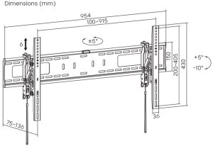 Manhattan Uchwyt ścienny do TV 43-90" LED/LCD 75kg odchylany, blokada VESA (MHT_461863) 13