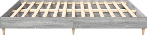 vidaXL Rama łóżka bez materaca Szary Sonoma 200x200 cm Drewno klejone 6