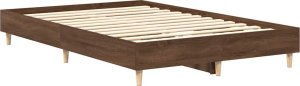 vidaXL Rama łóżka bez materaca Brązowy dąb 135x190 cm Drewno klejone 7