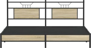 vidaXL Łóżko bez materaca, dąb sonoma, 160x200 cm 6