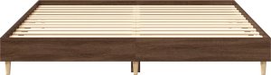 vidaXL Rama łóżka bez materaca Brązowy dąb 200x200 cm Drewno klejone 5