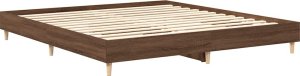 vidaXL Rama łóżka bez materaca Brązowy dąb 200x200 cm Drewno klejone 7