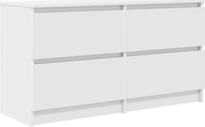 Szafka RTV Biała 100x35x54 cm Drewno klejone 2