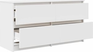 Szafka RTV Biała 100x35x54 cm Drewno klejone 5