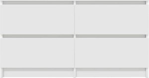 Szafka RTV Biała 100x35x54 cm Drewno klejone 6