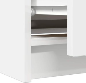 Szafka RTV Biała 100x35x54 cm Drewno klejone 10