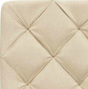 Łóżko z materacem, kremowe, 80x200 cm, obite tkaniną 11