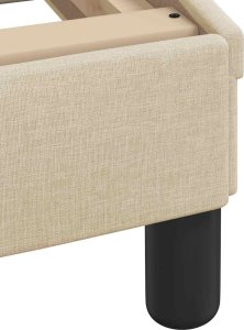 Łóżko z materacem, kremowe, 80x200 cm, obite tkaniną 10