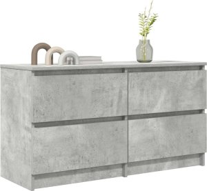 Szafka RTV Beton Szary 100x35x54 cm Drewno klejone 4