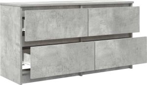 Szafka RTV Beton Szary 100x35x54 cm Drewno klejone 5