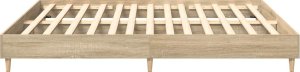 vidaXL Rama łóżka bez materaca Dąb Sonoma 200x200 cm Drewno klejone 6