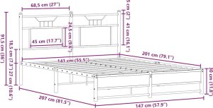 vidaXL Łóżko bez materaca, dąb sonoma, 140x200 cm 11