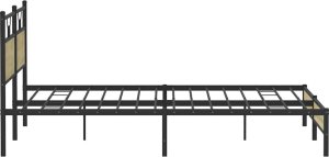 vidaXL Metalowa rama łóżka, bez materaca, dąb sonoma, 200x200 cm 7