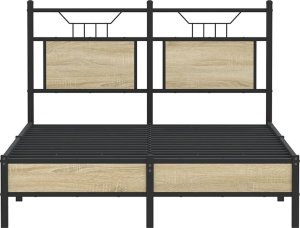 vidaXL Łóżko bez materaca, dąb sonoma, 120x200 cm 6