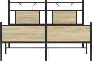 vidaXL Łóżko bez materaca, dąb sonoma, 150x200 cm 6