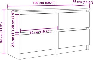 vidaXL Szafka RTV Stare drewno 100x35x54 cm Drewno klejone 12