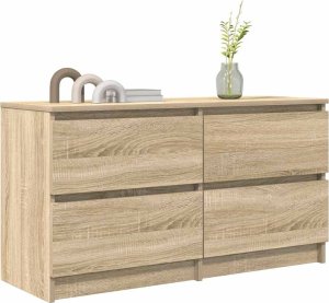 Szafka RTV Sonoma Oak 100x35x54 cm Drewno klejone 4