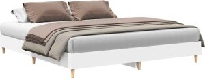 vidaXL Rama łóżka bez materaca Biała 180x200cm Drewno klejone 2