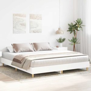 vidaXL Rama łóżka bez materaca Biała 180x200cm Drewno klejone 3