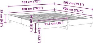 vidaXL Rama łóżka bez materaca Biała 180x200cm Drewno klejone 9