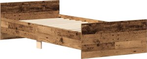 vidaXL Rama łóżka bez materaca Stare drewno 90x200cm Drewno klejone 4