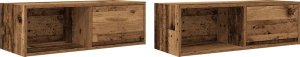 vidaXL Szafki RTV 2 szt. Stare drewno 80x31x25,5 cm Drewno klejone 2