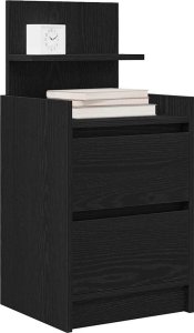 vidaXL Szafki nocne z 2 szufladami 2 szt. Czarne 38x34x80 cm 4