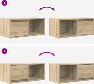 vidaXL Szafki RTV 2 szt. Dąb Sonoma 60x31x25,5 cm Drewno klejone 10