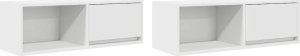 vidaXL Szafki pod TV 2 szt. Białe 80x31x25,5 cm Drewno klejone 2