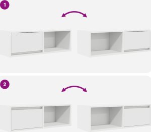 vidaXL Szafki pod TV 2 szt. Białe 80x31x25,5 cm Drewno klejone 10