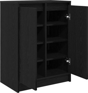 vidaXL Szafka na buty Czarny dąb 57x34x76 cm Drewno klejone 5