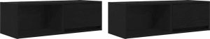 vidaXL Szafki RTV 2 szt. Dąb czarny 80x31x25,5 cm Drewno klejone 2
