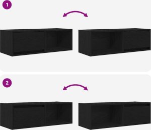 vidaXL Szafki RTV 2 szt. Dąb czarny 80x31x25,5 cm Drewno klejone 10