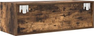 vidaXL Szafka RTV Dąb wędzony 80x31x25,5 cm Drewno klejone 8