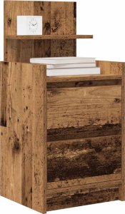 vidaXL Szafki nocne z 2 szufladami 2 szt. Stare drewno 38x34x80 cm 4